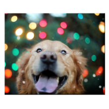 Счастливая фотография с изображением собаки с искусством холста высокого качества для декора стен